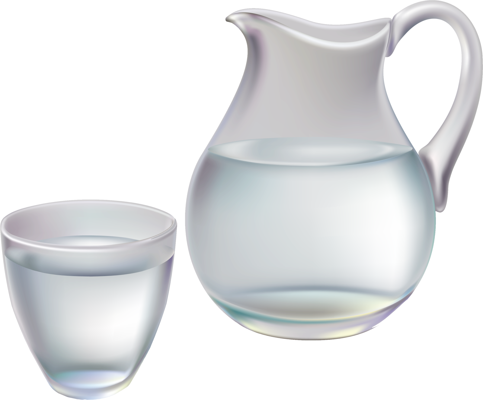 a pitcher and two glasses