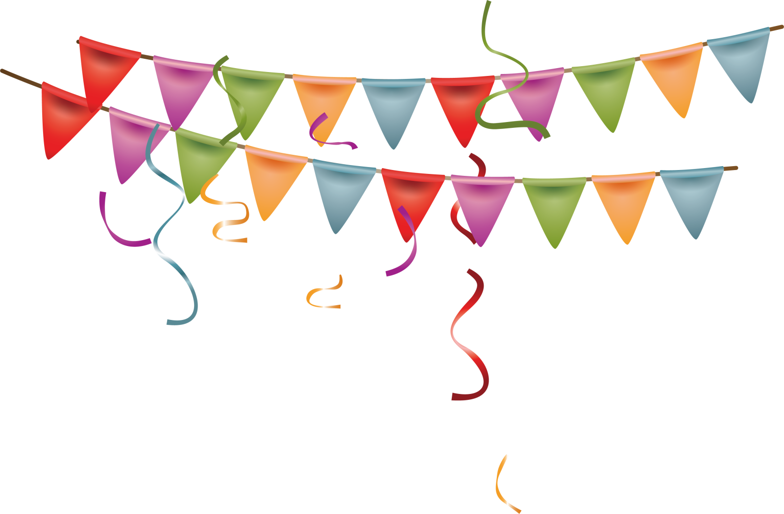 a bunch of colorful flags and streamers