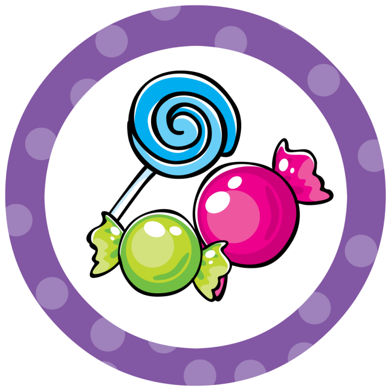a purple circle with two loos in it