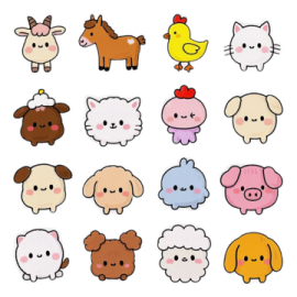 a bunch of cute animals sticker
