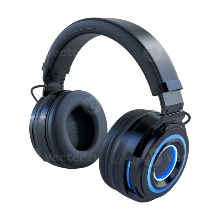 a pair of headphones on a white background