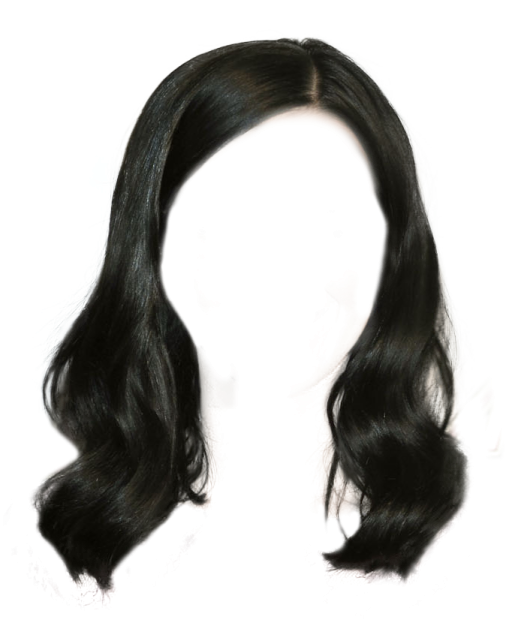 a black wig on a white background