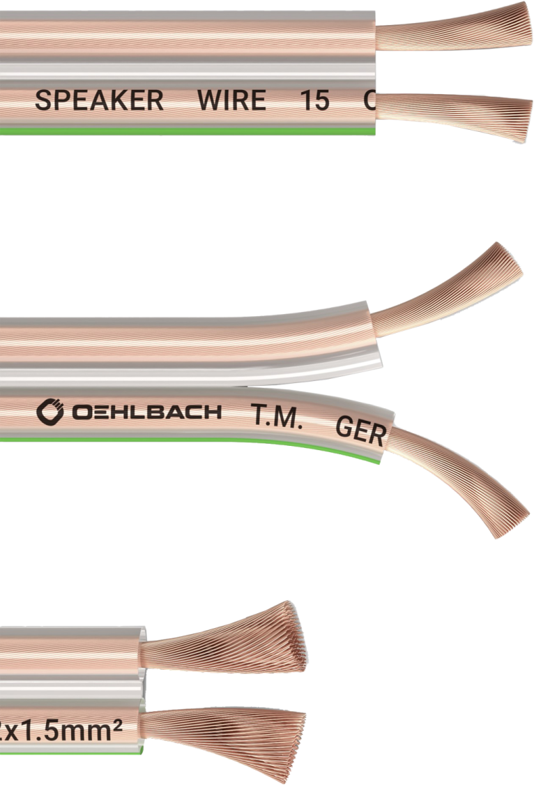 three different types of copper wire