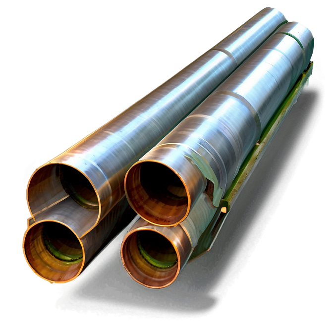 a pair of stainless pipes on white background