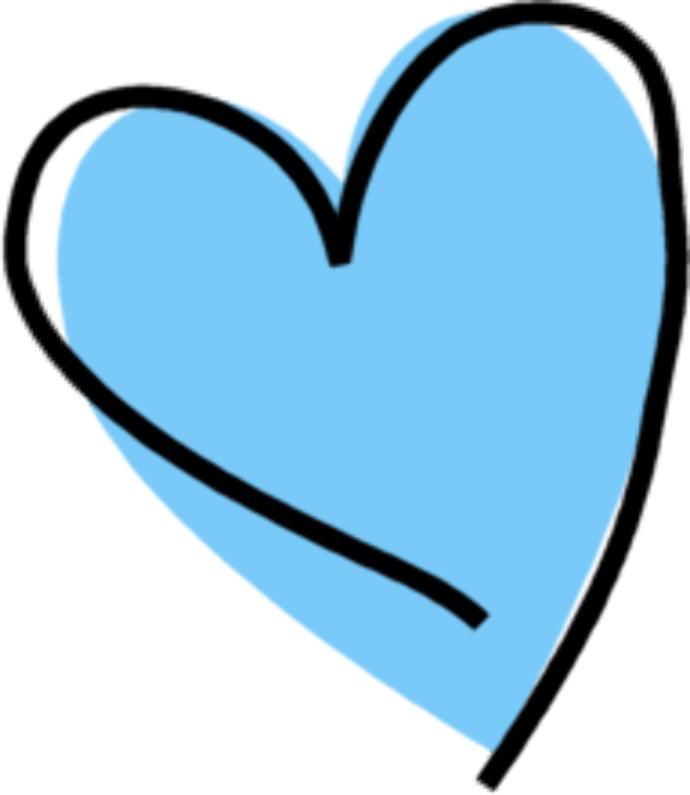 a blue heart on a white background