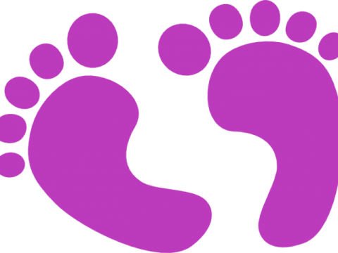 a pair of footprints on a white background