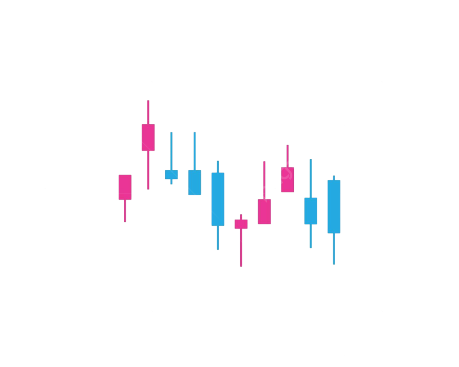 a blue and pink chart on a white background