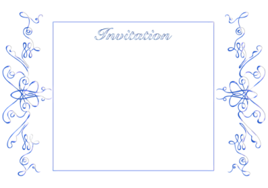 a blue and white frame with swirls on it