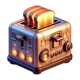 a toaster with two slices of bread on it