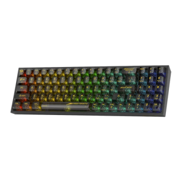 a computer keyboard with colorful keys