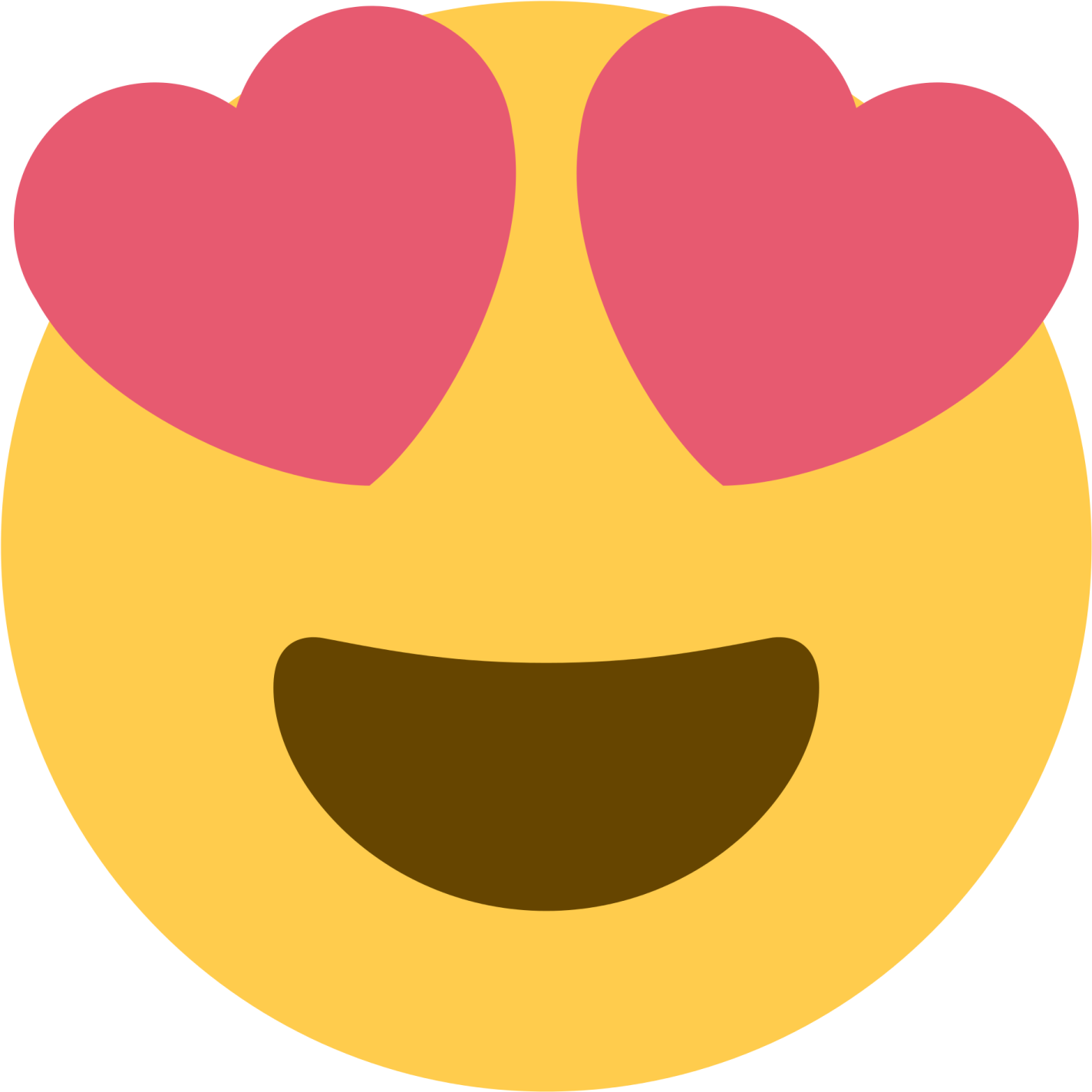 a smiley face with hearts in the eyes