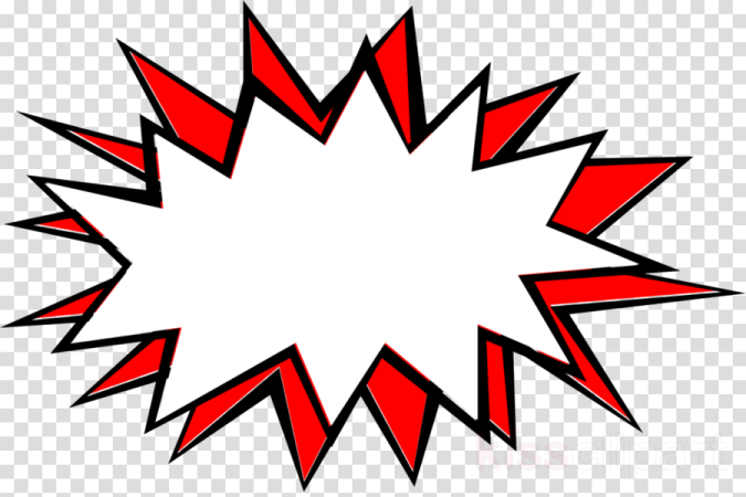 a red and white explosion clipart