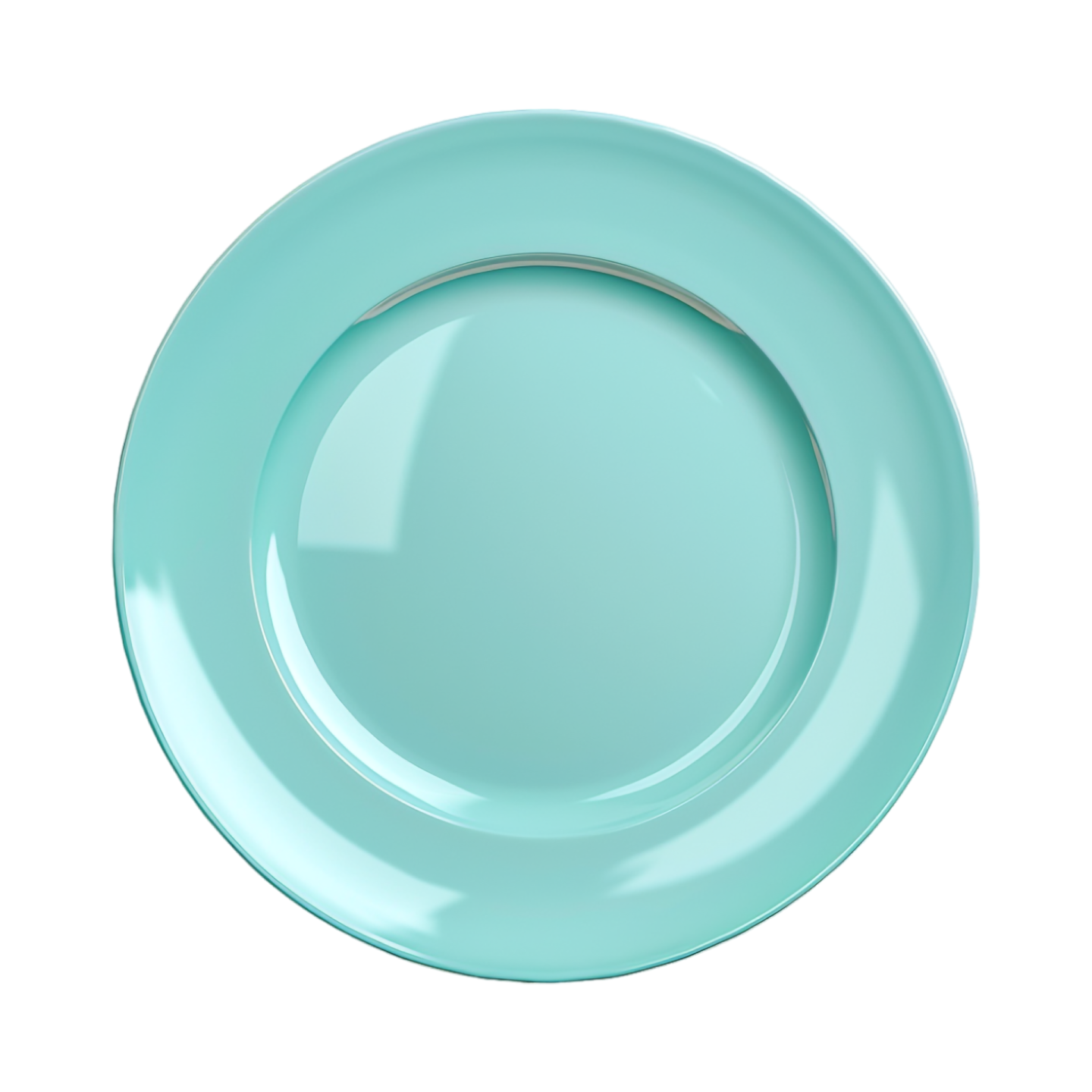 a blue plate on a white background