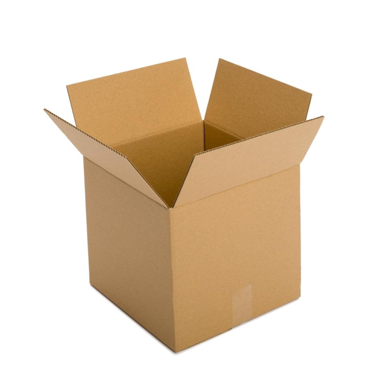 a cardboard box on a white background