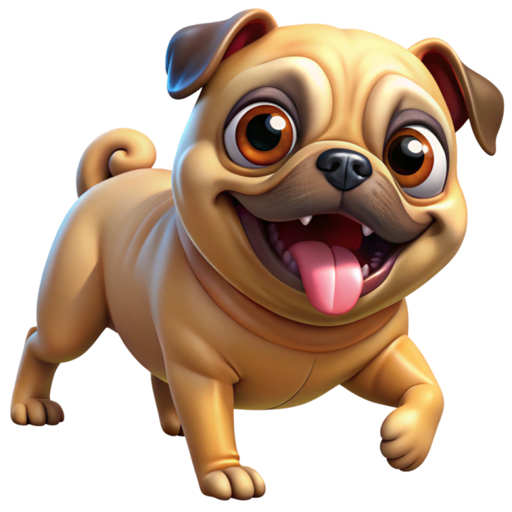 a cartoon dog with an open mouth