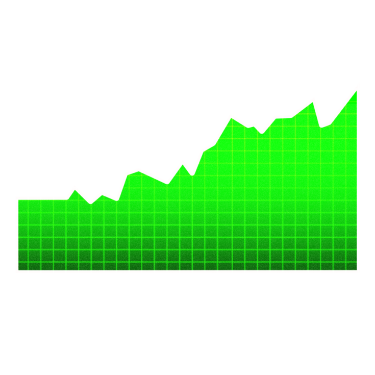 an image of a green graph chart