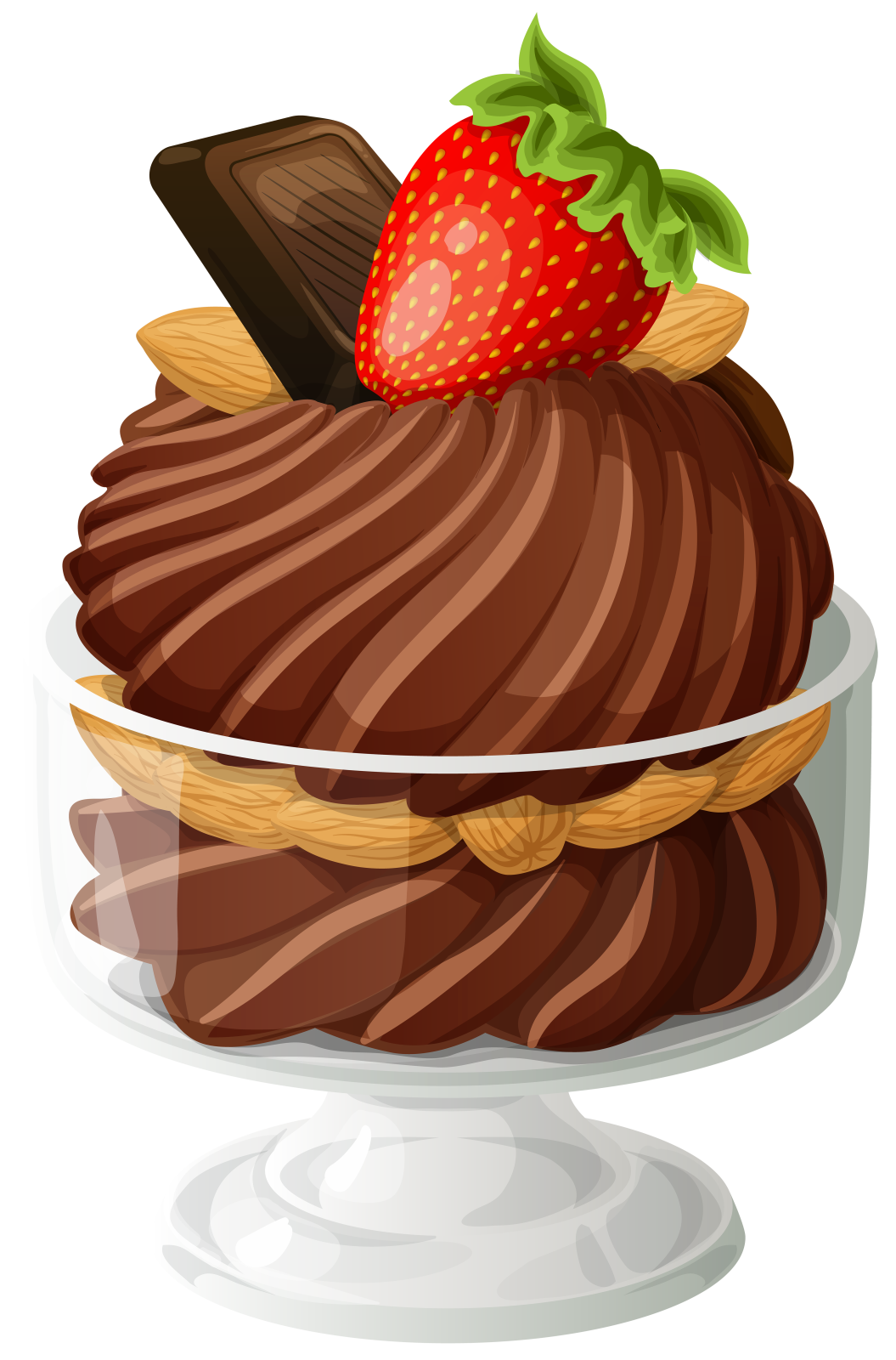 a chocolate covered dessert with strawberries vector