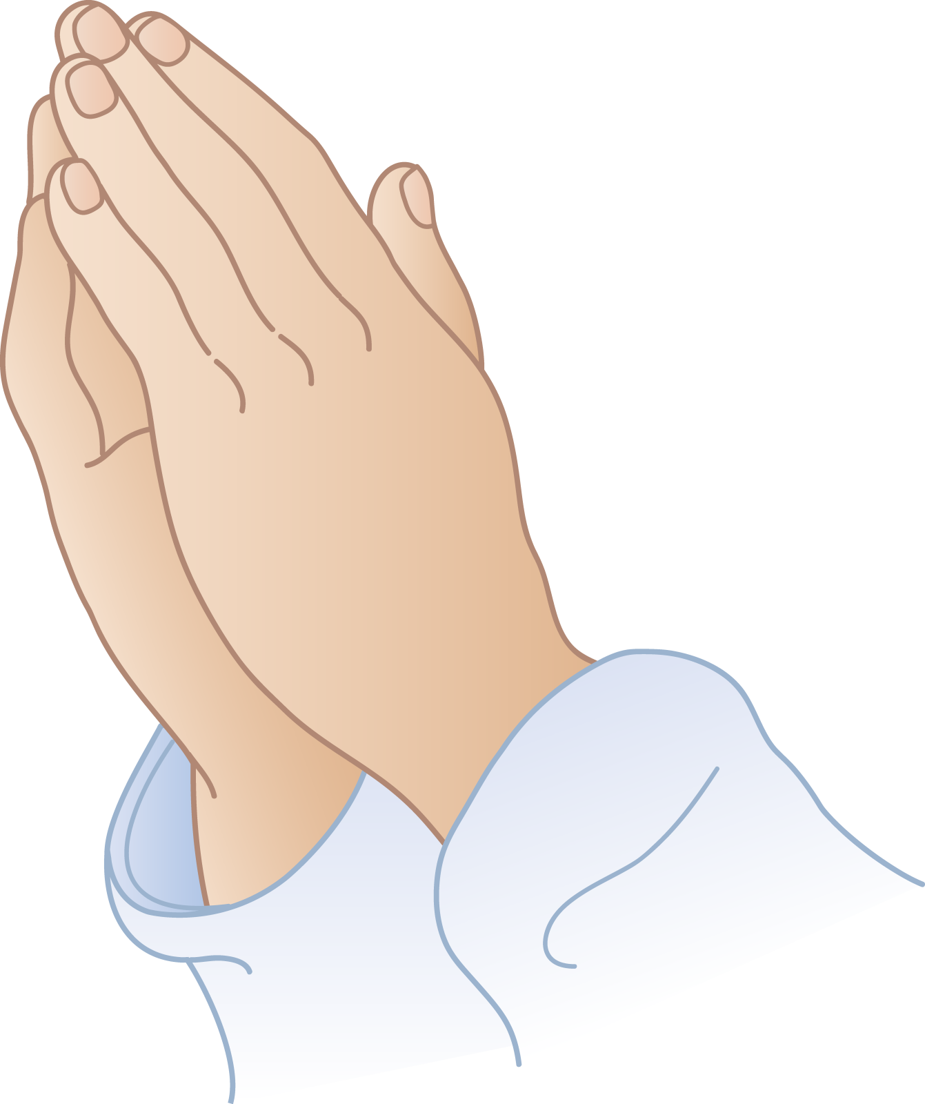a person praying with their hands together