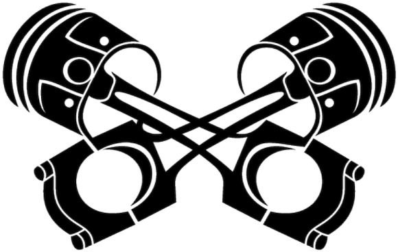 a black and white image of two guns