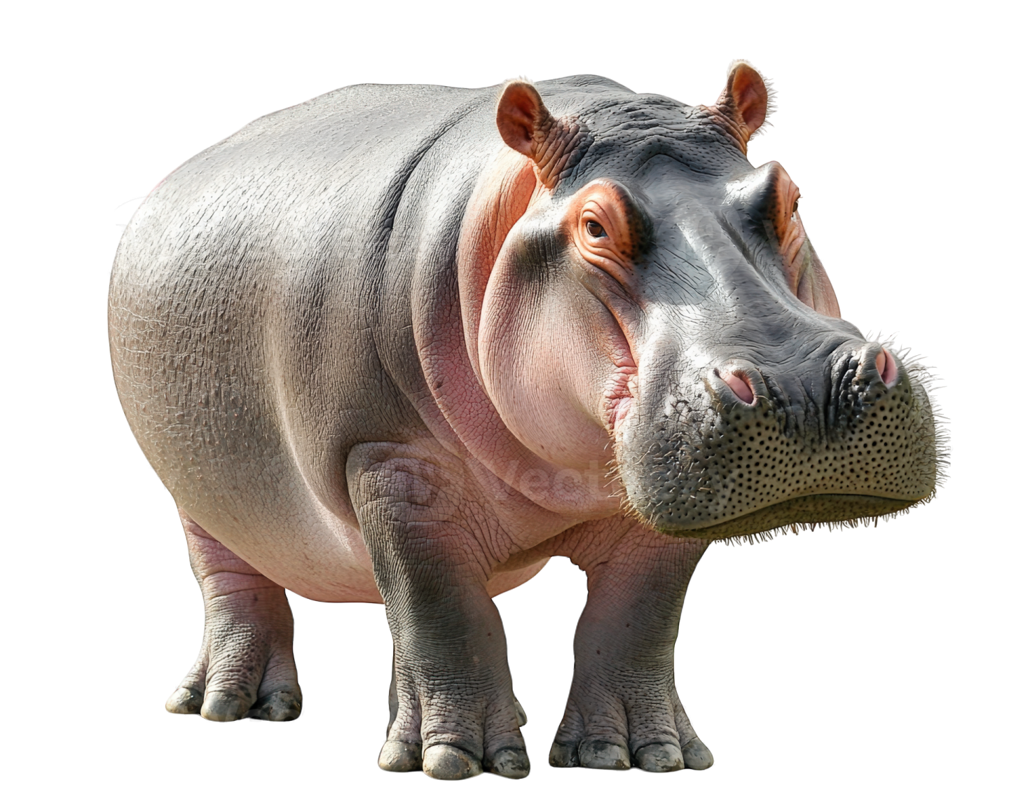 a hippo is standing on the ground