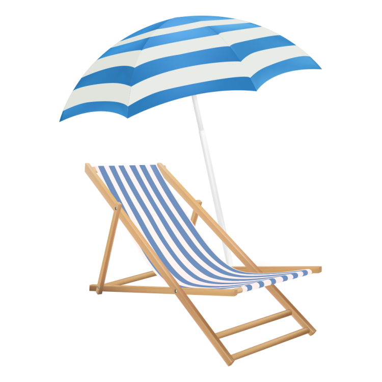 a beach chair with an umbrella