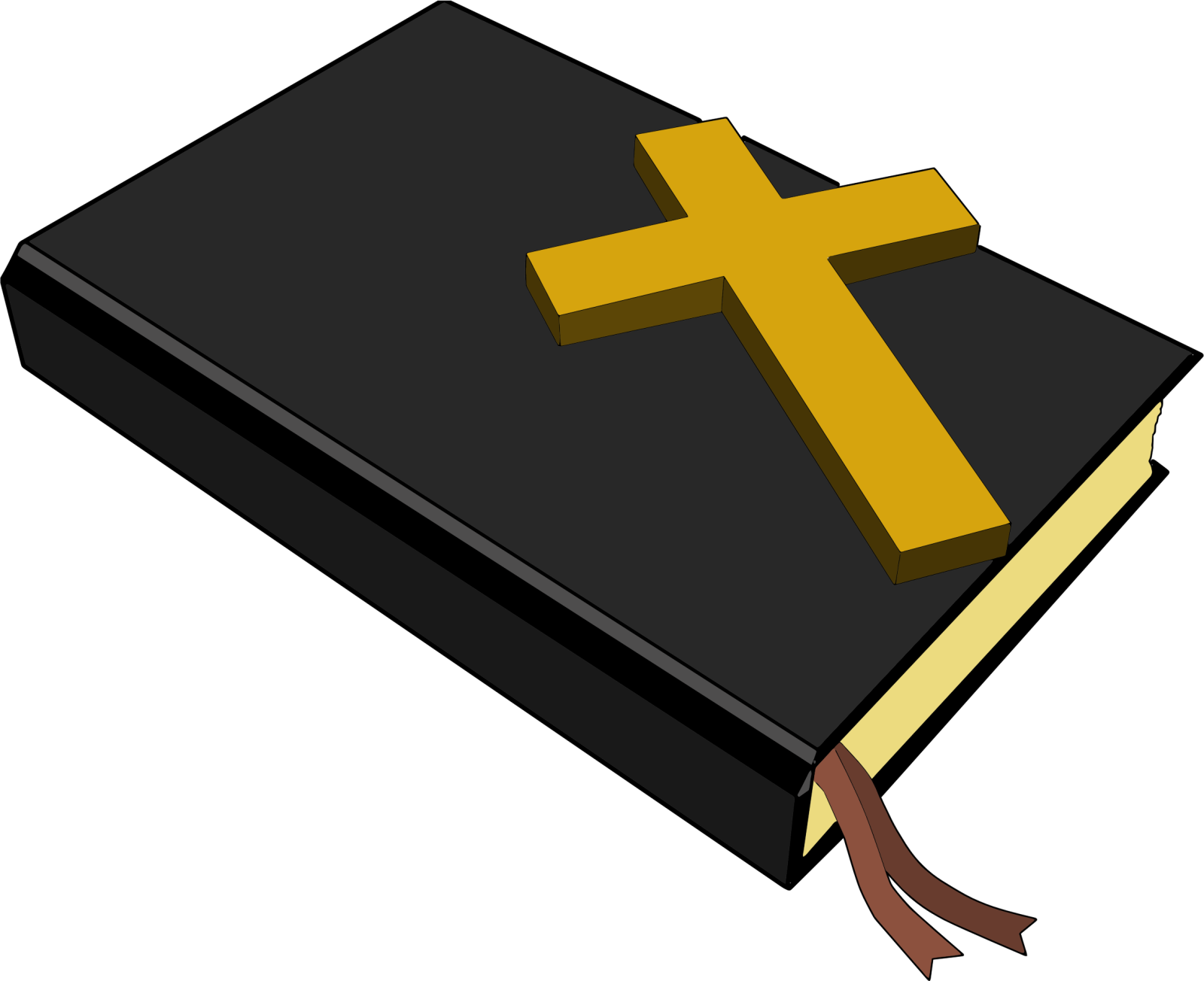 a black book with a cross on it