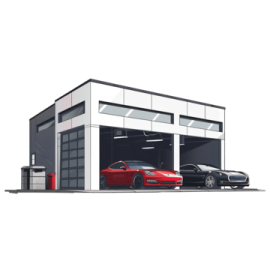 a car parked in front of a building