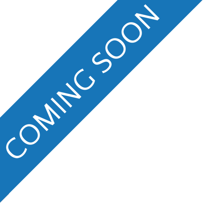 a blue ribbon with the words coming soon on it