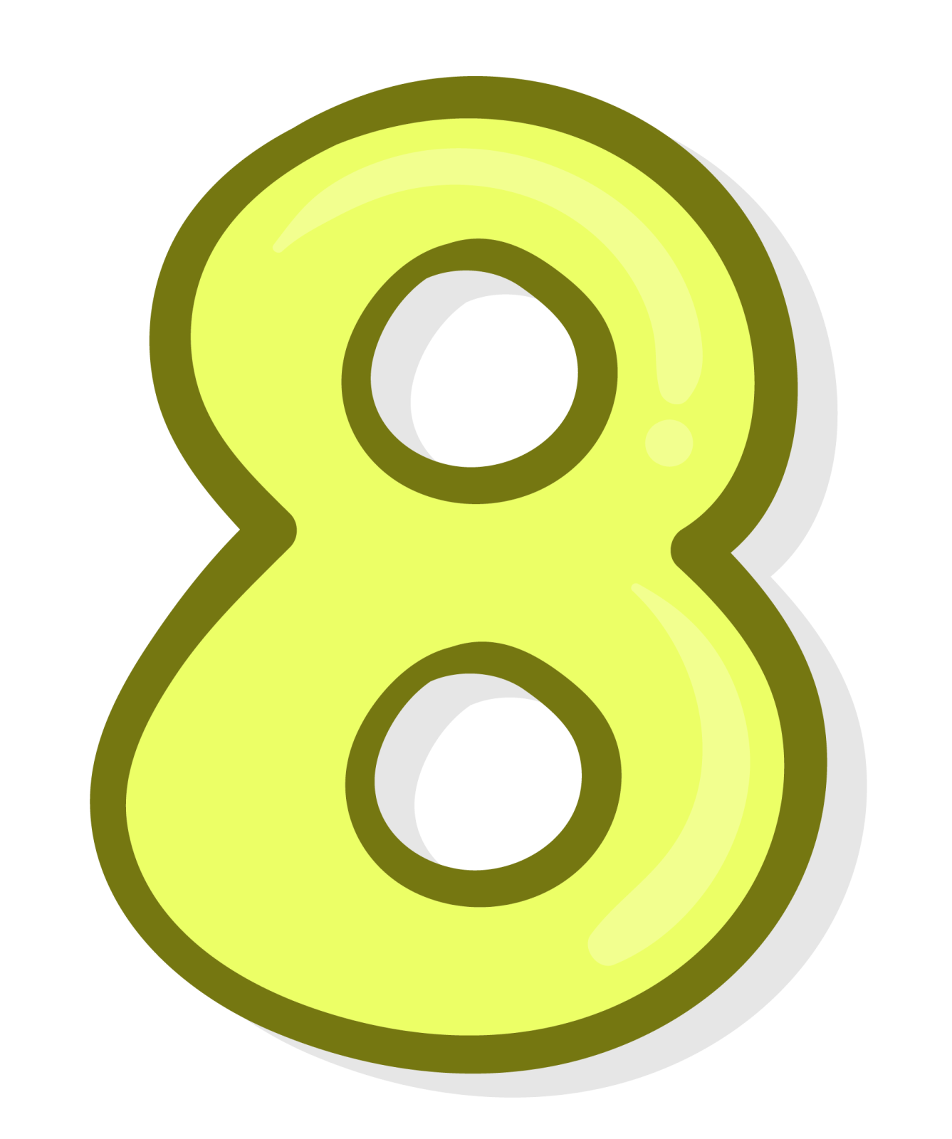 a green number 8