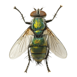 a close up of a green bottle fly