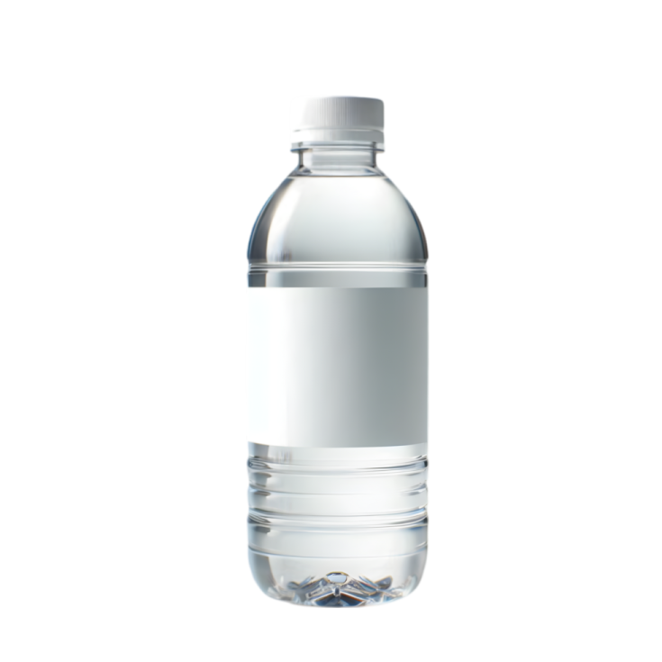 a bottle of water on a white background