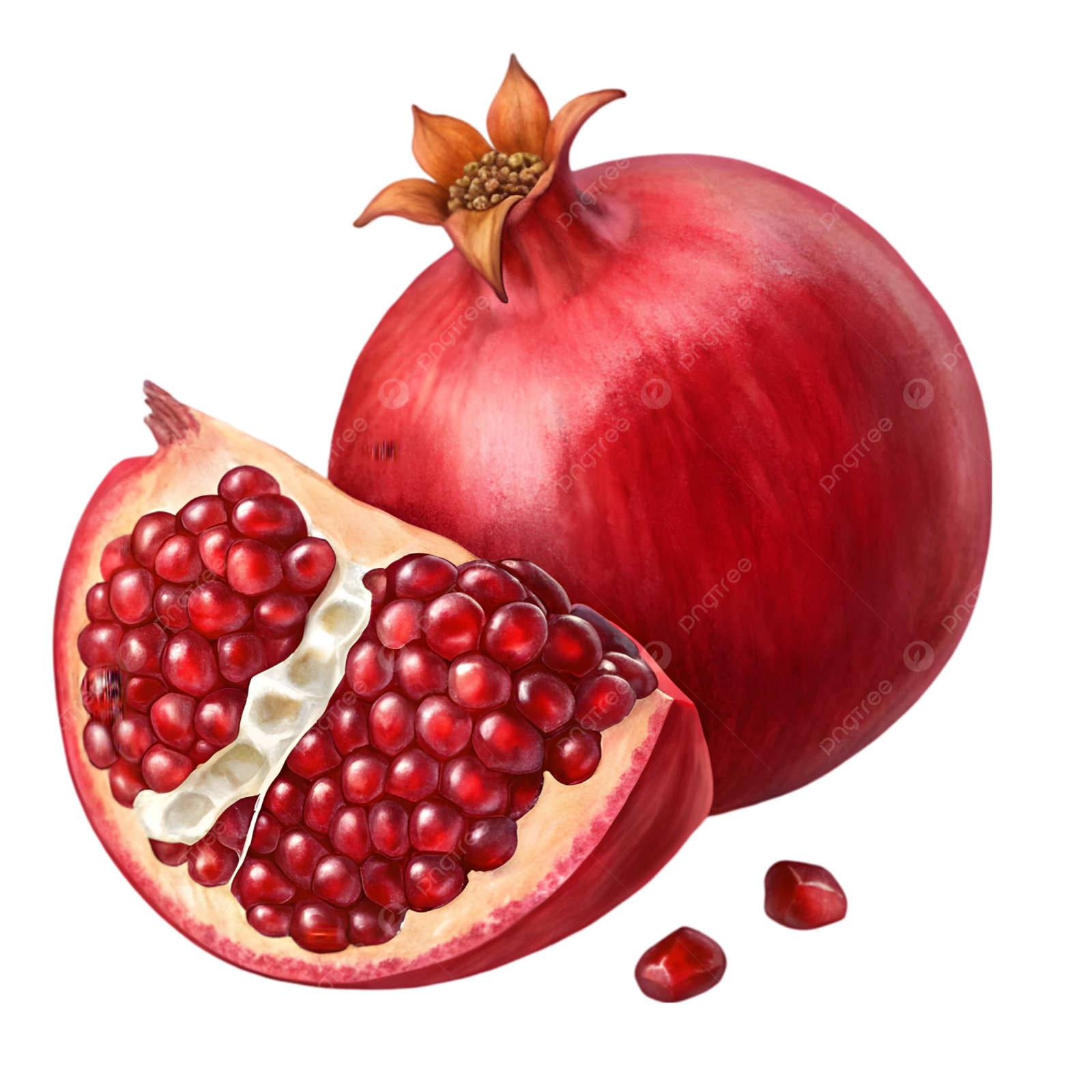 a pome on a white background