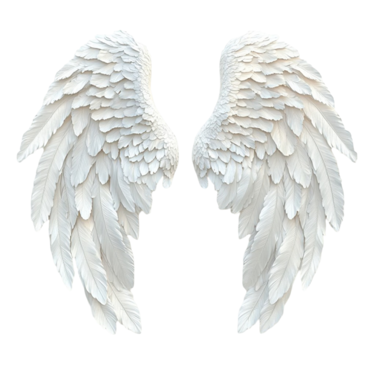 two white wings on a white background