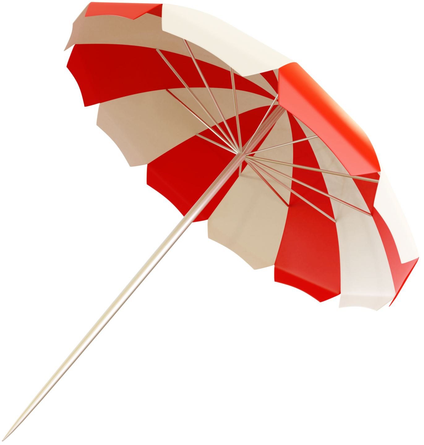 a red and white umbrella