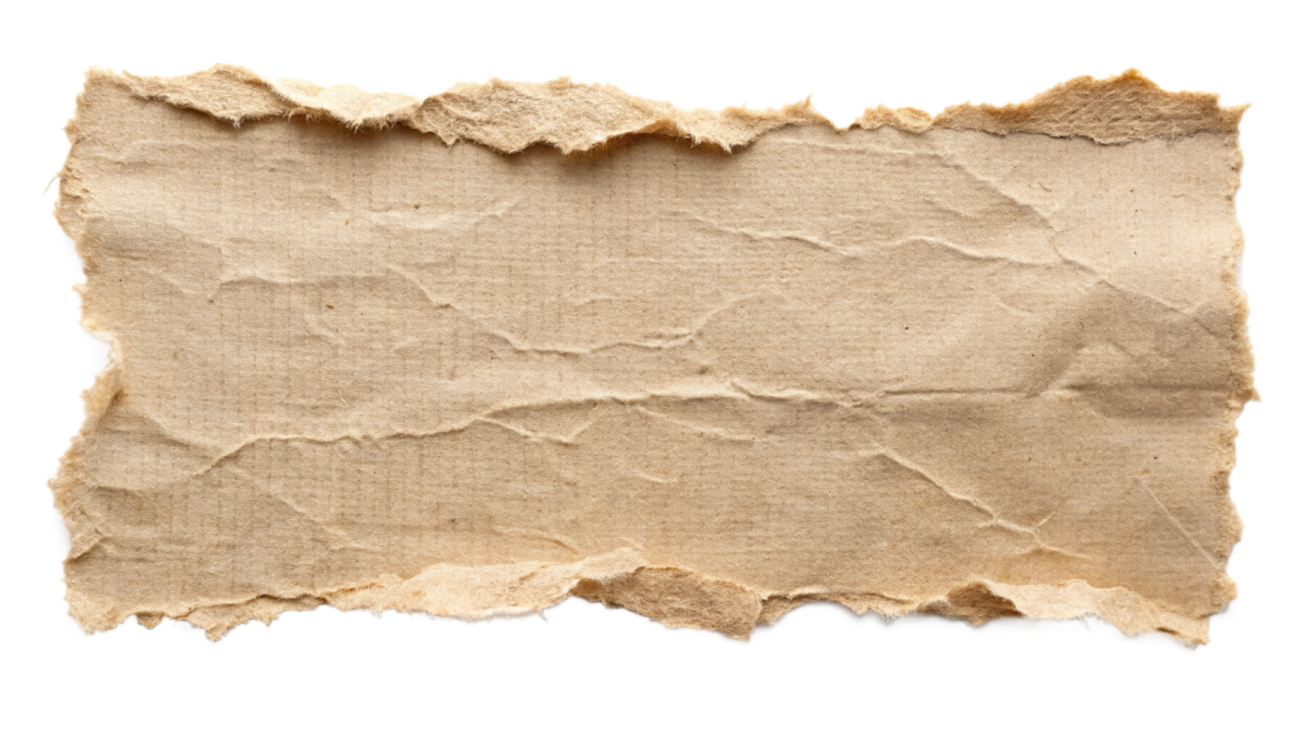 a piece of brown paper with torn edges