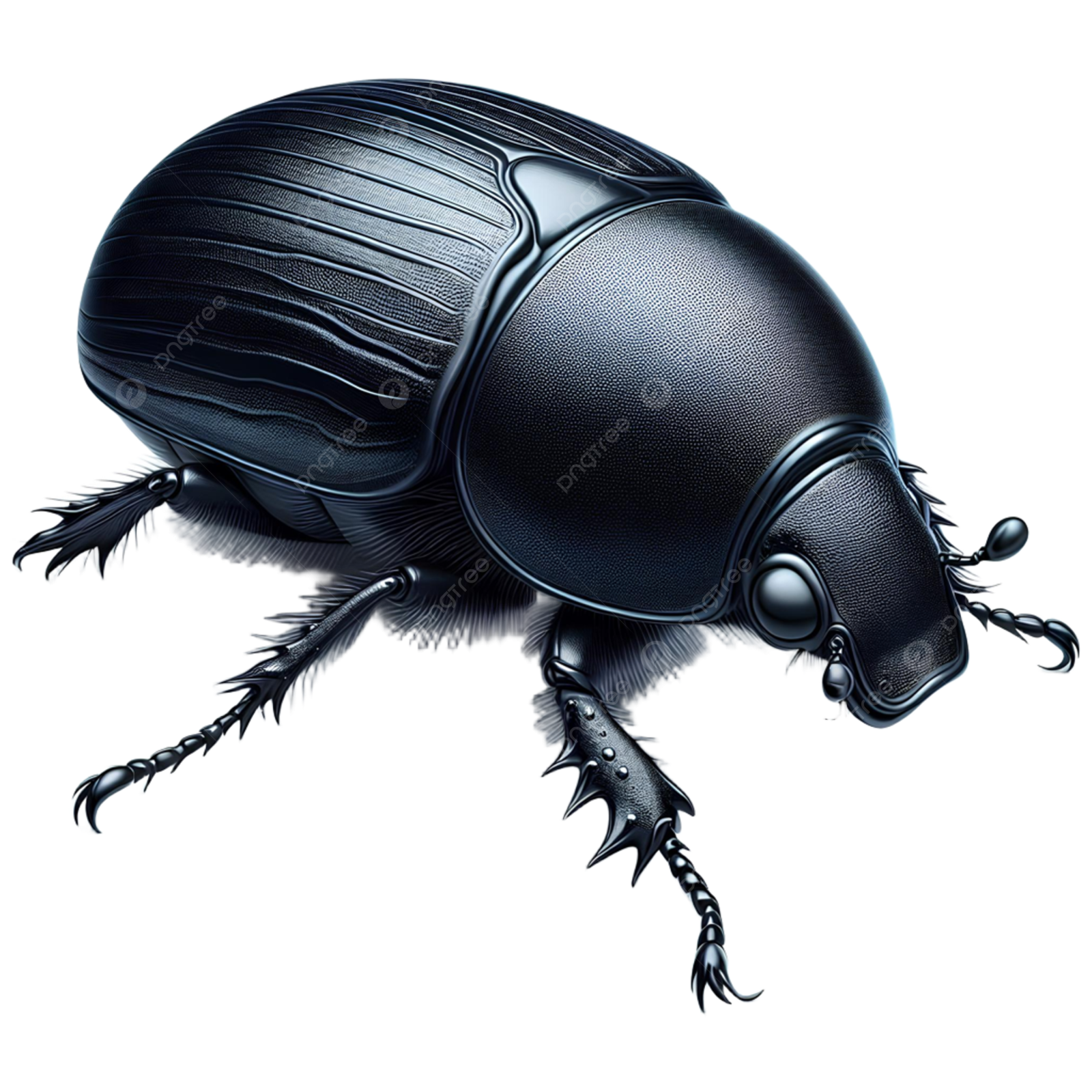 a black beetle on a white background