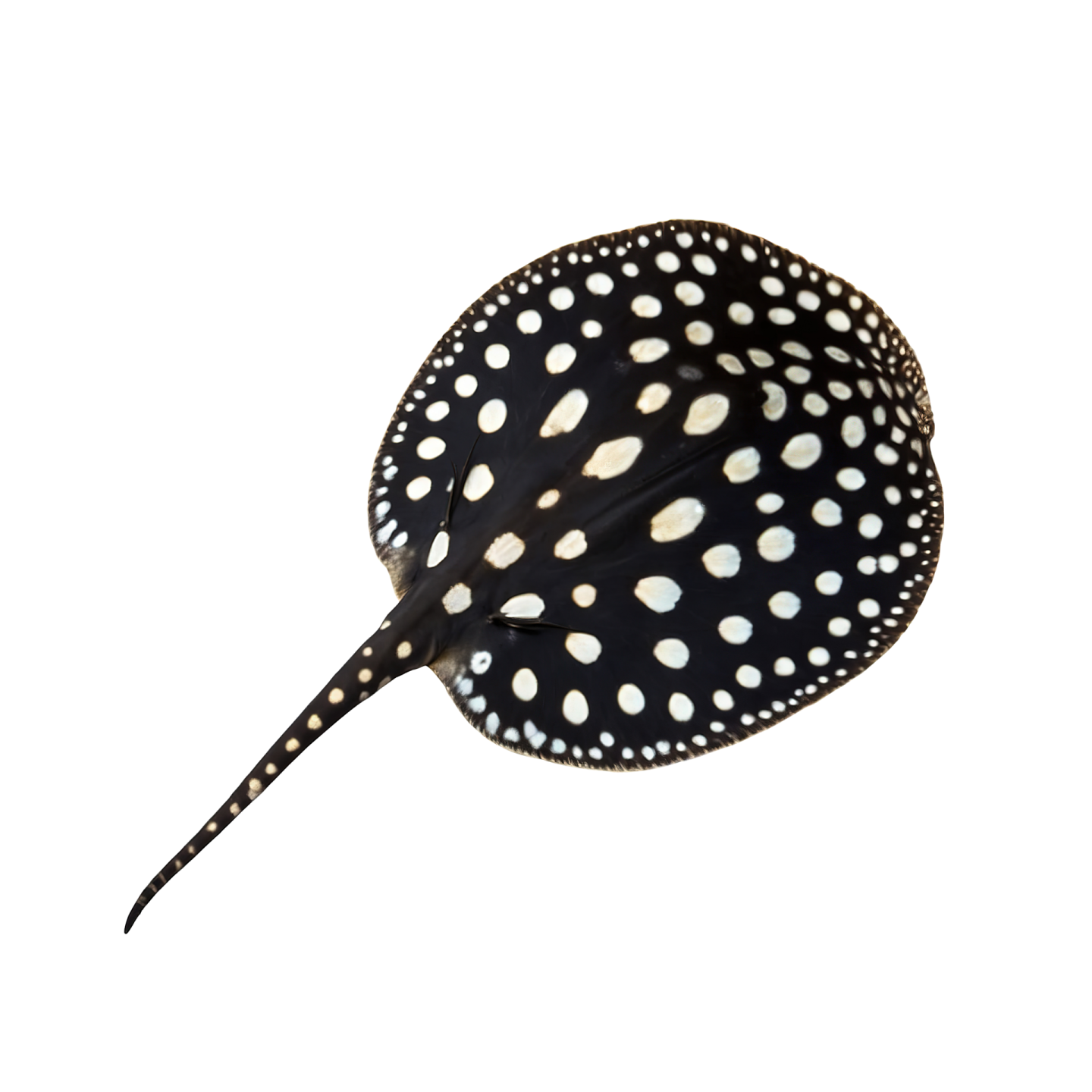 a black and white spotted butterfly
