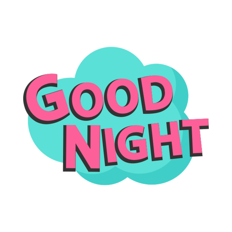 the words good night on a white background