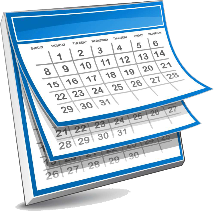 a calendar on a white background