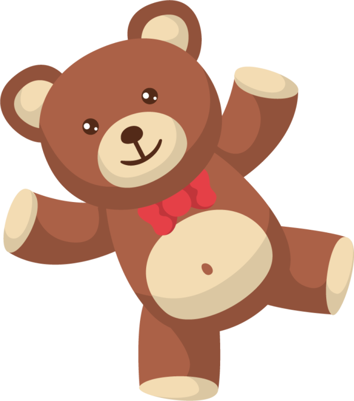 a brown teddy bear with a red bow