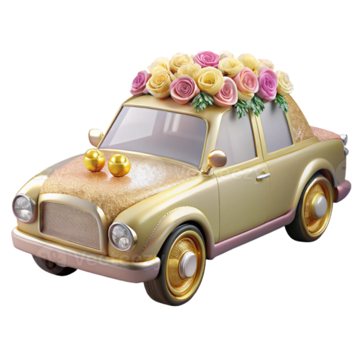 wedding car cake topper