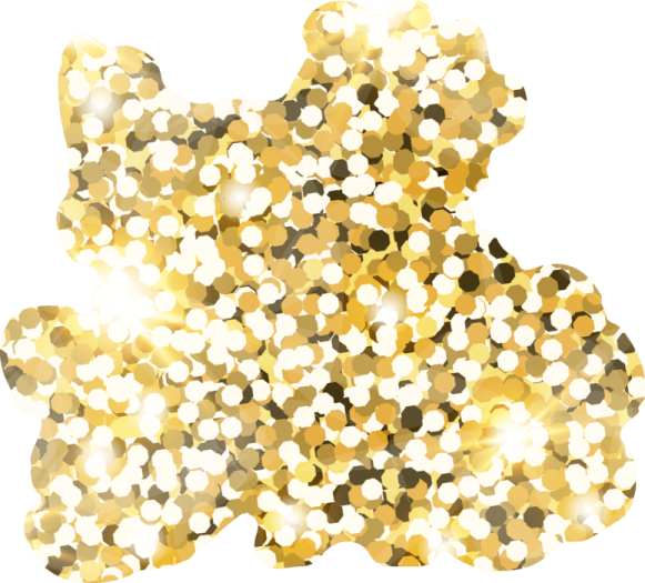 a gold and white background with circles