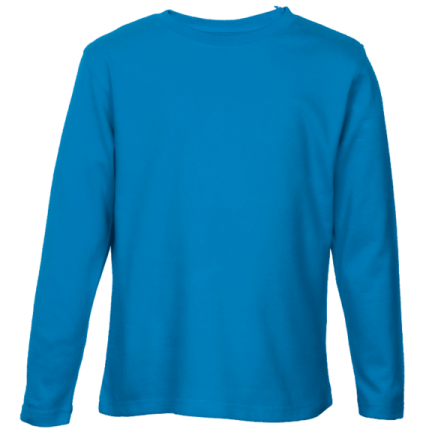 a bright blue youth's crew neck sweatshirt