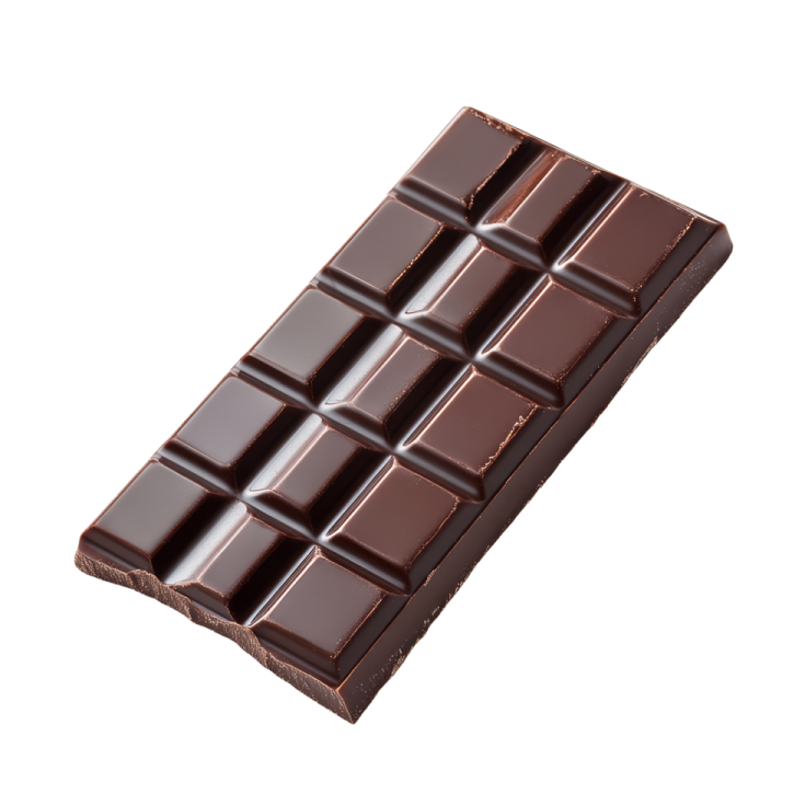 a bar of chocolate on a white background