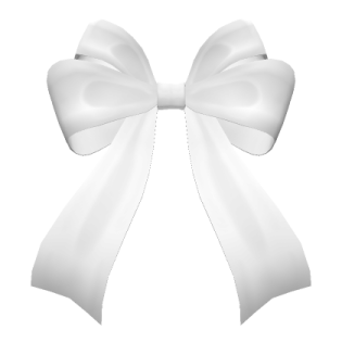 a white ribbon with a bow