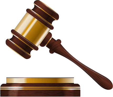 a wooden judge's gaven with a white background