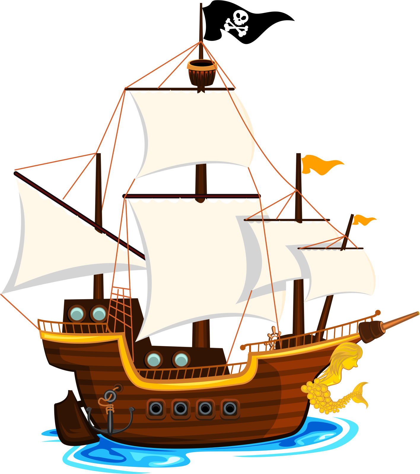 an image of a pirate ship in the water