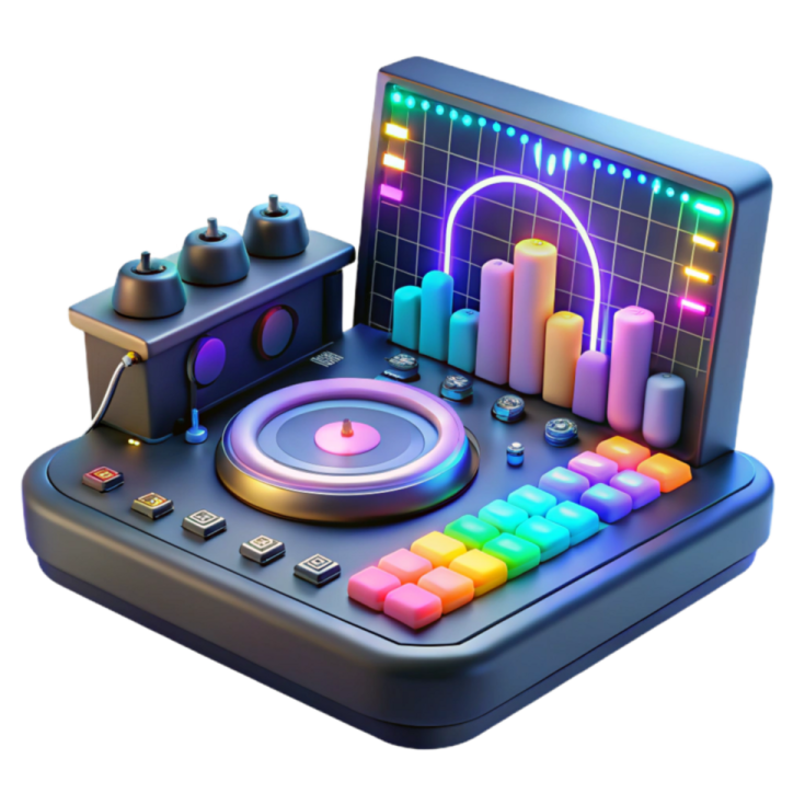 an illustration of a dj's turntable