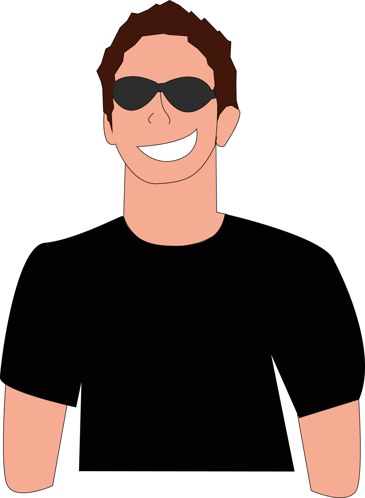 a man in a black shirt and sunglasses
