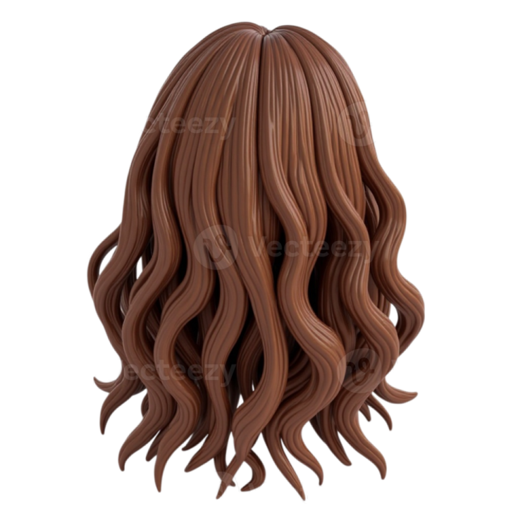 a woman's head with long brown hair